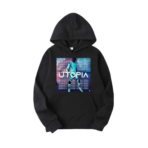 Travis Scott Pullover Utopia Hoodie front view with graphic print