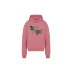 Front look of pink Travis Scott Dior hoodie with clean design