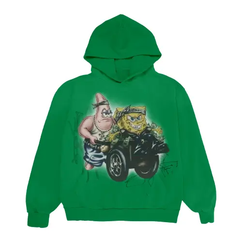 Travis Scott X SPONGEBOB FANCY LIFE HOODIE front design with graphic print