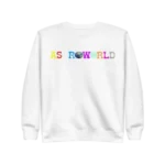 Travis Scott Astroworld Wish You Were Here Sweatshirt front view streetwear fleece design