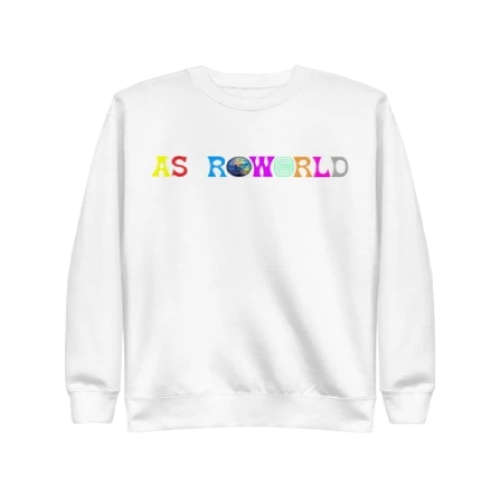 Travis Scott Astroworld Wish You Were Here Sweatshirt front view streetwear fleece design