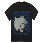 Travis Scott CJ For Fragment Danger Tee front view oversized graphic t-shirt