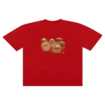 Travis Scott CJ McDonald Squad Tee Red front view streetwear cotton shirt
