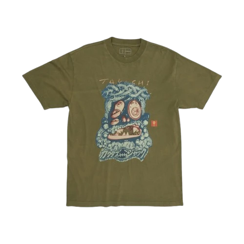 Travis Scott CJ X Takashi Murakami Melted Tee front graphic oversized streetwear t-shirt