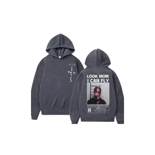 Travis Scott Cactus Jack Dark Grey Hoodie front view with bold street graphics