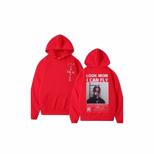 Travis Scott Cactus Jack Red Hoodie front bold graphic design