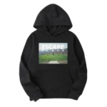 Front view of Travis Scott Escape Plan Merch Hoodie with graphic streetwear design