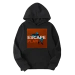 Front view of Travis Scott Escape Plan Pullover Hoodie with oversized streetwear design