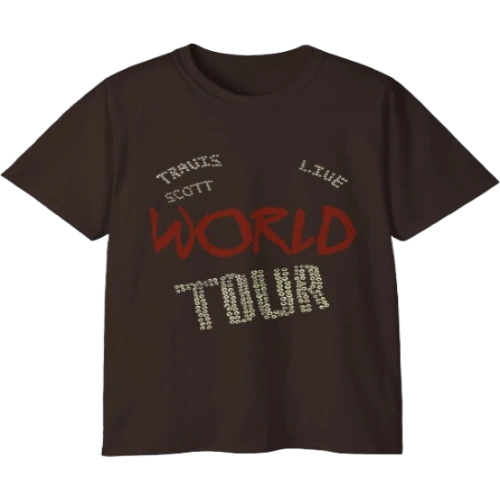 Travis Scott Tour Dates Tee front view streetwear cotton t-shirt