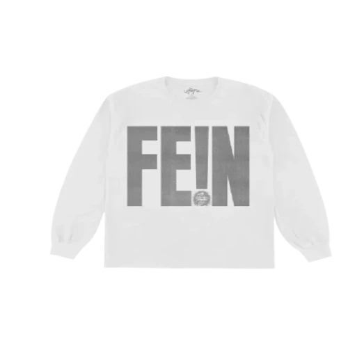 Front view of Travis Scott Utopia Fe!N Sweatshirt White oversized fit