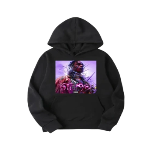 Travis Scott Utopia Pullover Hoodie front view oversized streetwear fleece hoodie