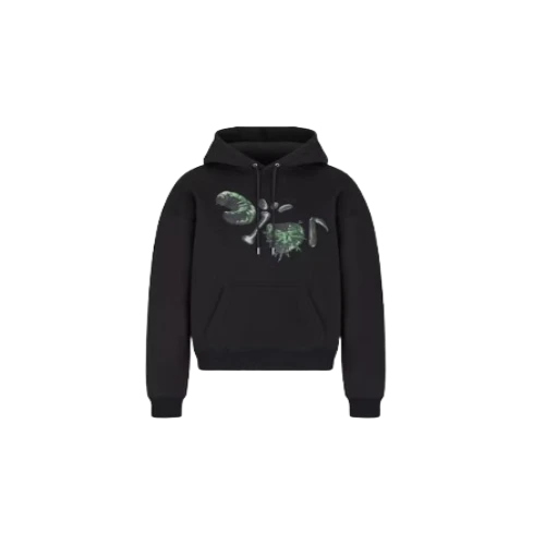 Travis Scott X Cactus Jack X Dior Black Hoodie front view luxury streetwear oversized fit