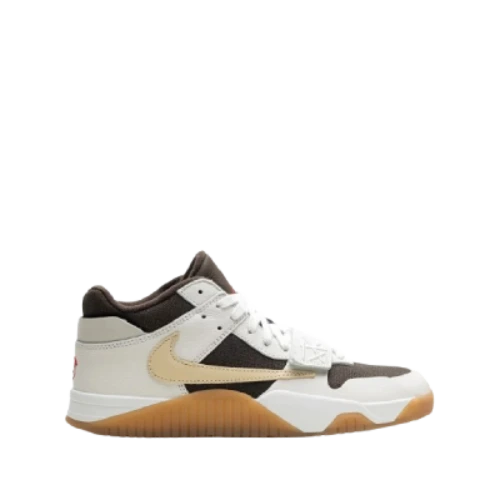 Front view of Travis Scott X Jordan Jumpman Jack TR Sail sneaker