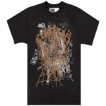 Travis X Sp5der Airbrush Black Tee front view oversized graphic t-shirt